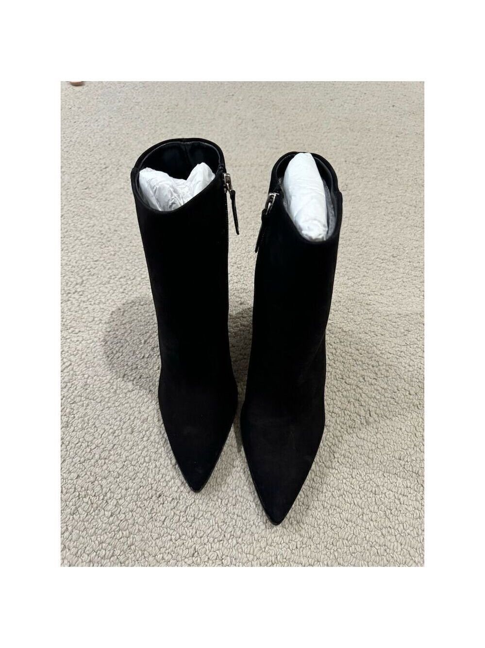 NWT Schutz Women's Black Nubuck Ankle Booties Size 8B Pointed Toe Zip